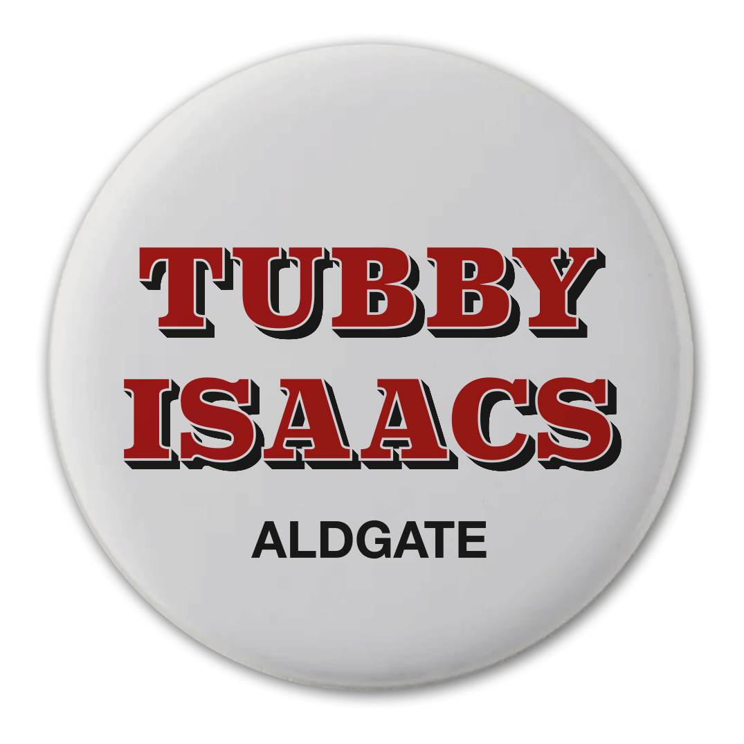 Tubby Isaacs Aldgate badge header graphic