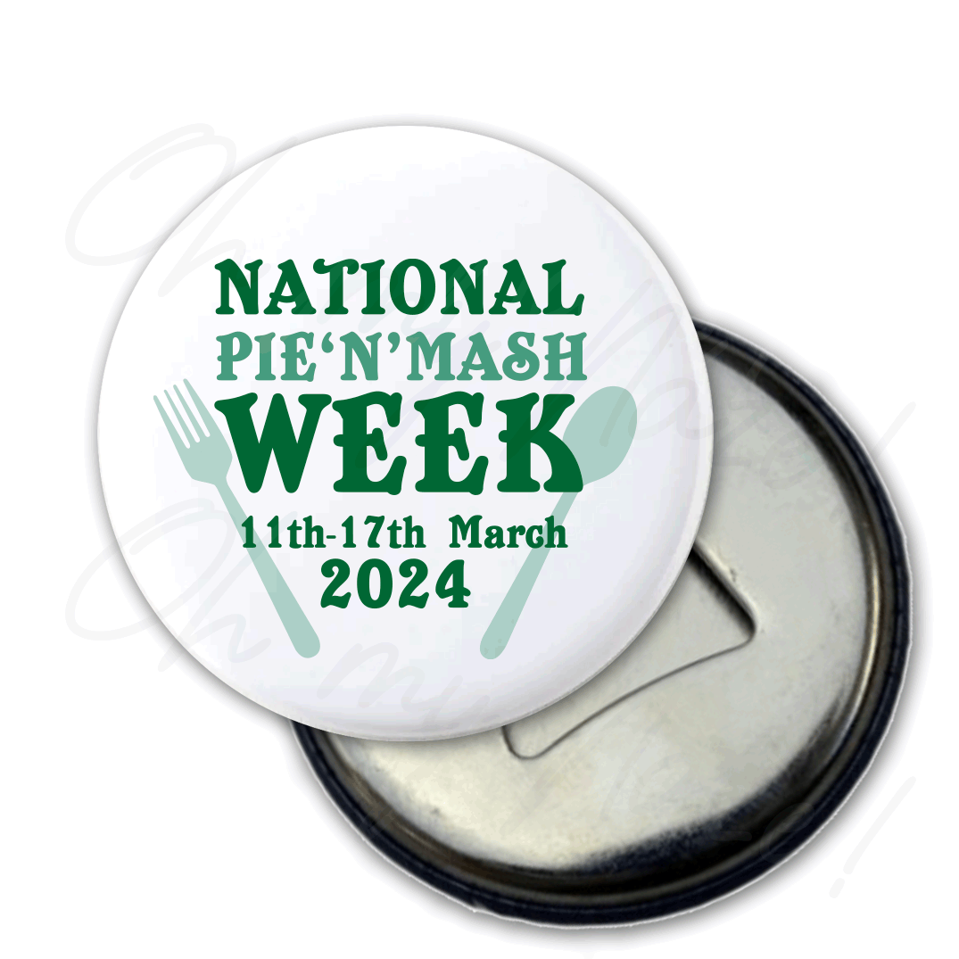 National Pie 'n' Mash Week 2024 bottle opener header graphic