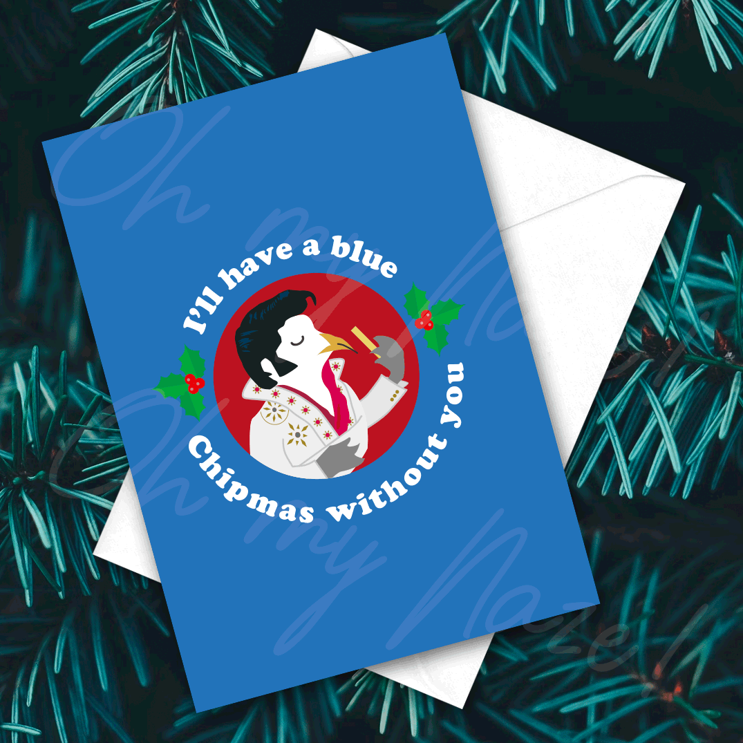 Blue Chipmas Christmas card header graphic