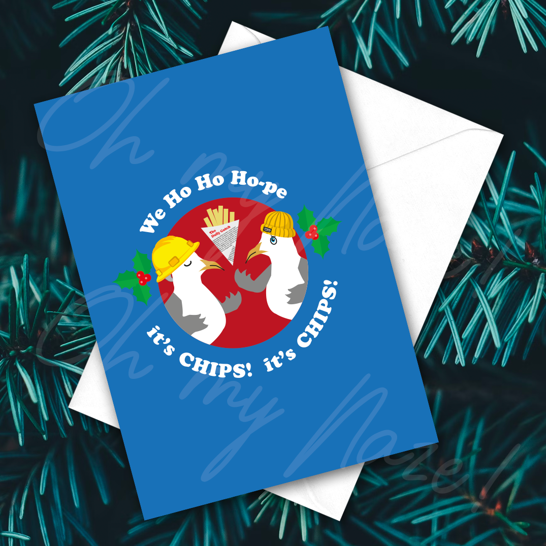 We Ho Ho Ho-pe it's Chips! Christmas card header graphic