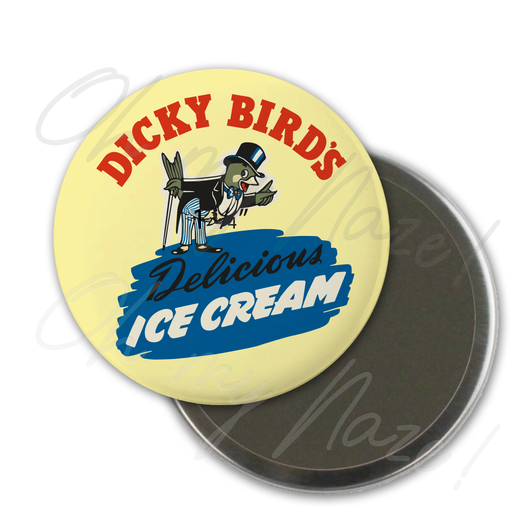 Dicky Bird's ICe Cream pocket mirror header graphic