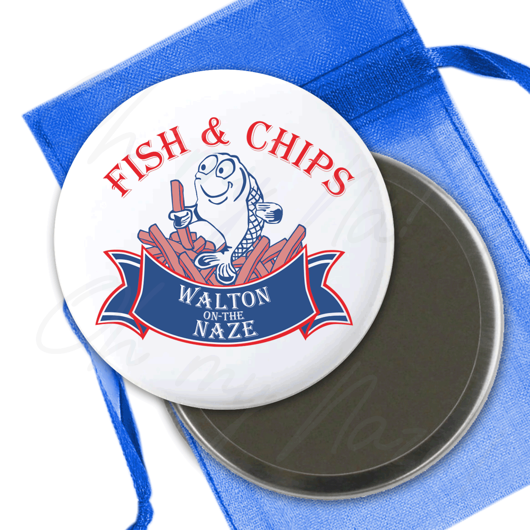 Fish 'n' chips seaside snacks badge header graphic