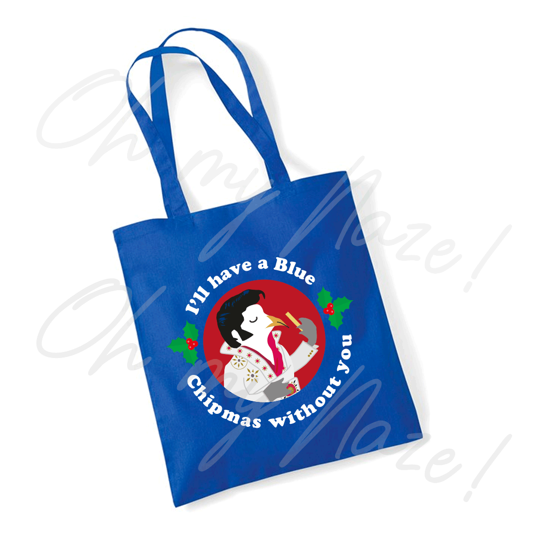 Blue Chipmas tote bag header graphic