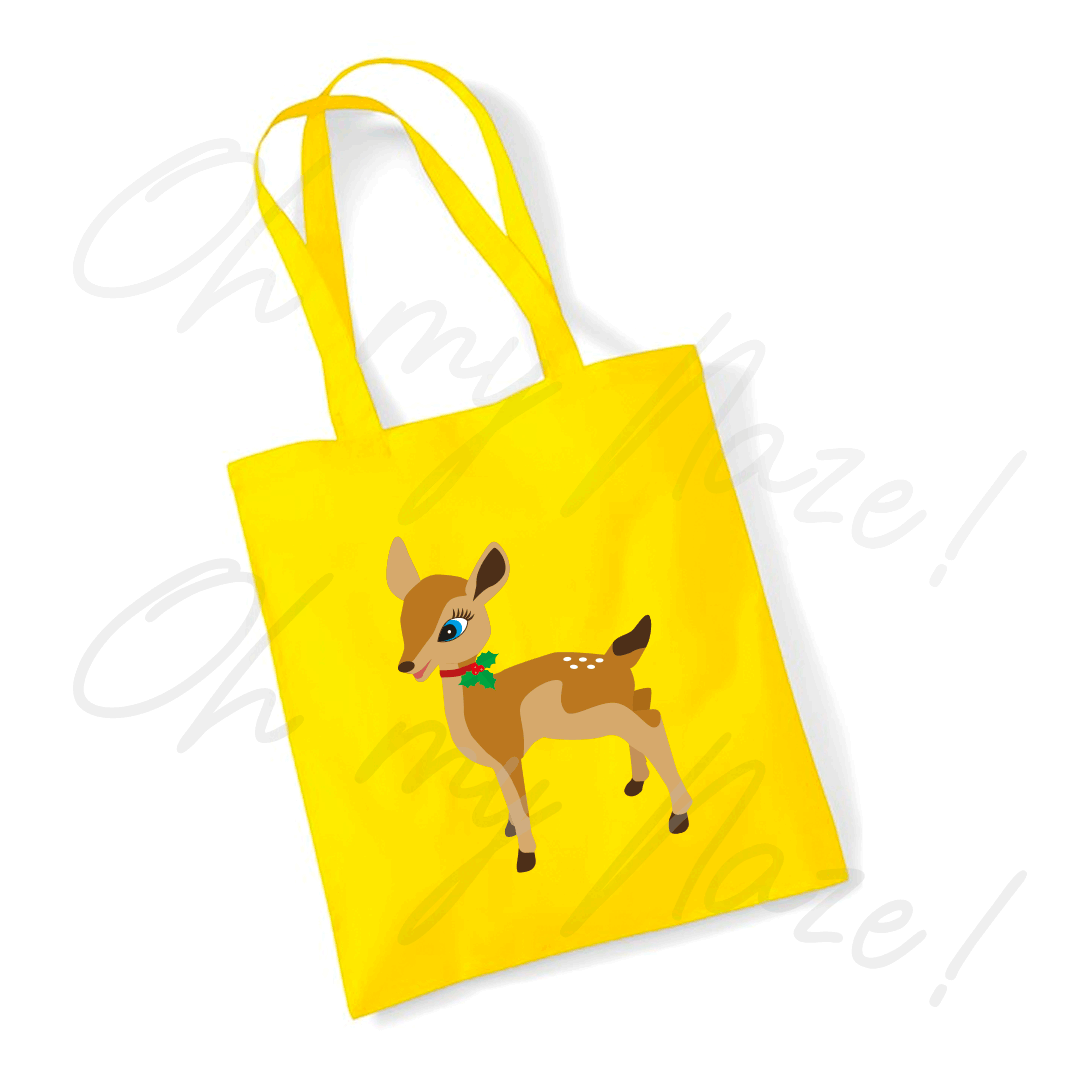 Rolo the Reindeer tote bag header graphic