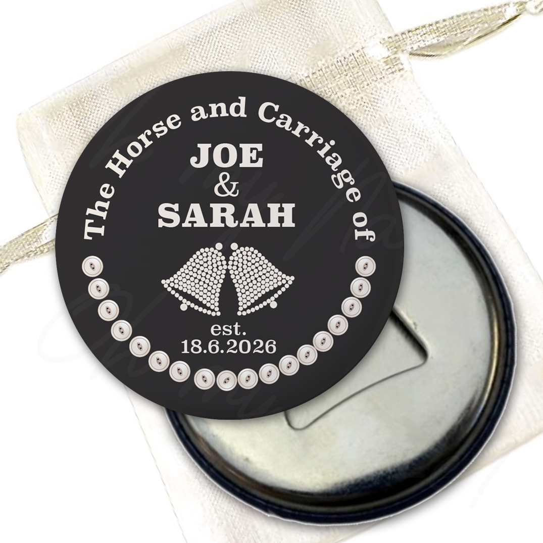 Personalised Cockney wedding favours pocket mirror header graphic